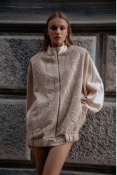 NIDODILEDA Jareth Jacket Dress Crochet Embellished Εκρού Σακάκι Φόρεμα με Κροσέ Διακόσμηση