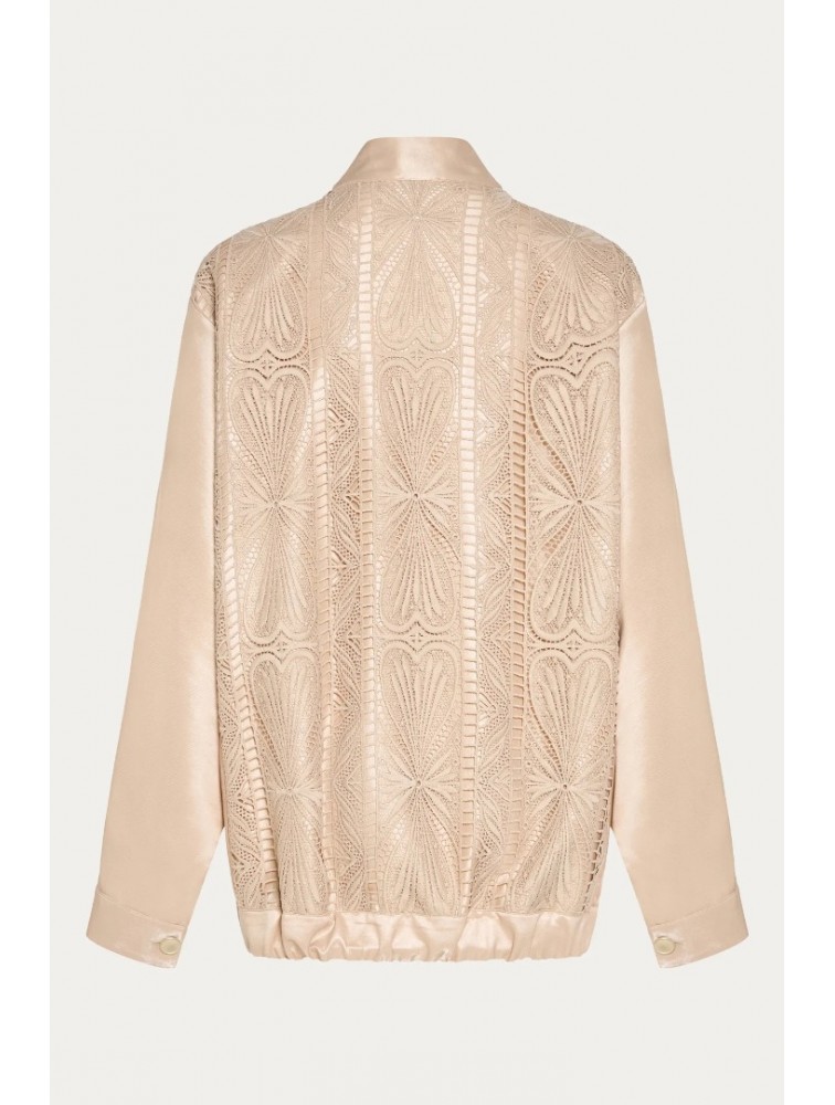 NIDODILEDA Jareth Jacket Dress Crochet Embellished Εκρού Σακάκι Φόρεμα με Κροσέ Διακόσμηση