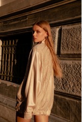 NIDODILEDA Jareth Jacket Dress Crochet Embellished Εκρού Σακάκι Φόρεμα με Κροσέ Διακόσμηση