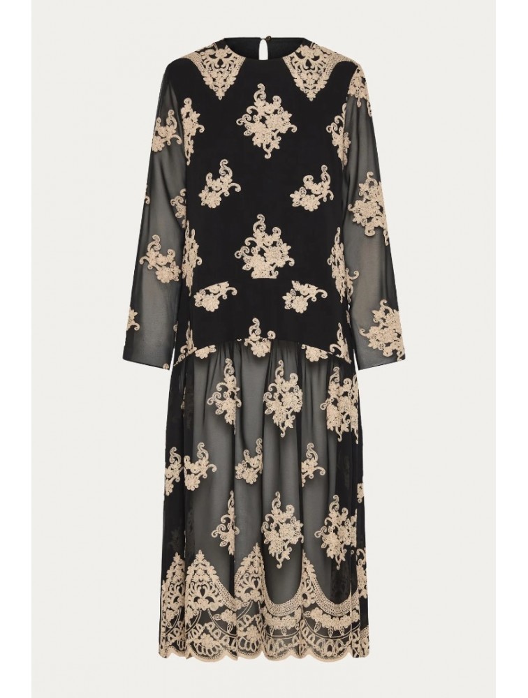 NIDODILEDA Jenna Dress Lace Embroidered Black