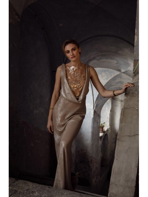 NIDODILEDA Jewel Dress Rose Gold Ροζ Χρυσό Φόρεμα