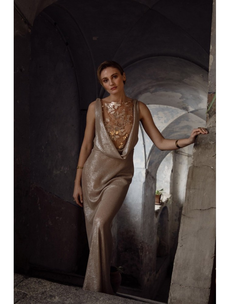 NIDODILEDA Jewel Dress Rose Gold Ροζ Χρυσό Φόρεμα