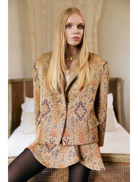 NIDODILEDA Jilian Blazer Oversized Jacquard Multi Πολύχρωμο Ζακάρ Μπλέιζερ