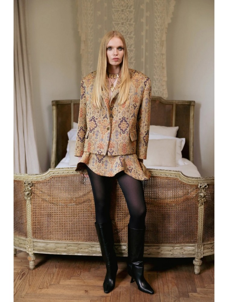 NIDODILEDA Jilian Blazer Oversized Jacquard Multi Πολύχρωμο Ζακάρ Μπλέιζερ