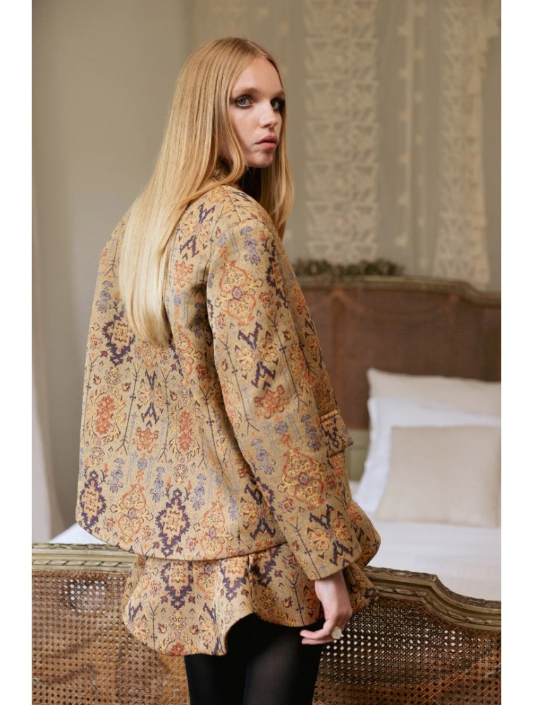 NIDODILEDA Jilian Blazer Oversized Jacquard Multi Πολύχρωμο Ζακάρ Μπλέιζερ