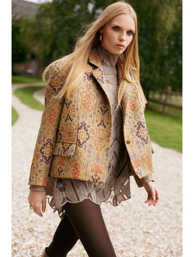 NIDODILEDA Jilian Blazer Oversized Jacquard Multi Πολύχρωμο Ζακάρ Μπλέιζερ