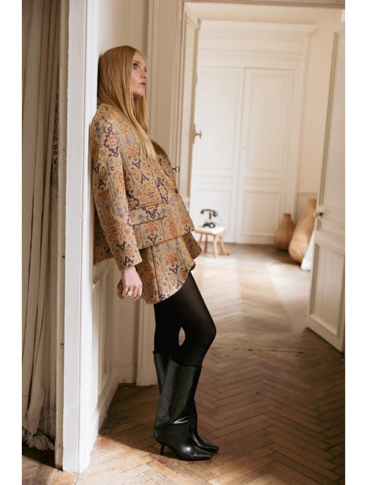 NIDODILEDA Jilian Blazer Oversized Jacquard Multi Πολύχρωμο Ζακάρ Μπλέιζερ