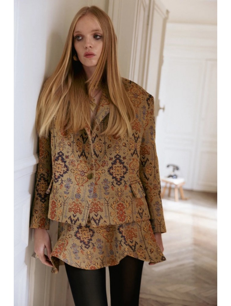 NIDODILEDA Jilian Blazer Oversized Jacquard Multi Πολύχρωμο Ζακάρ Μπλέιζερ