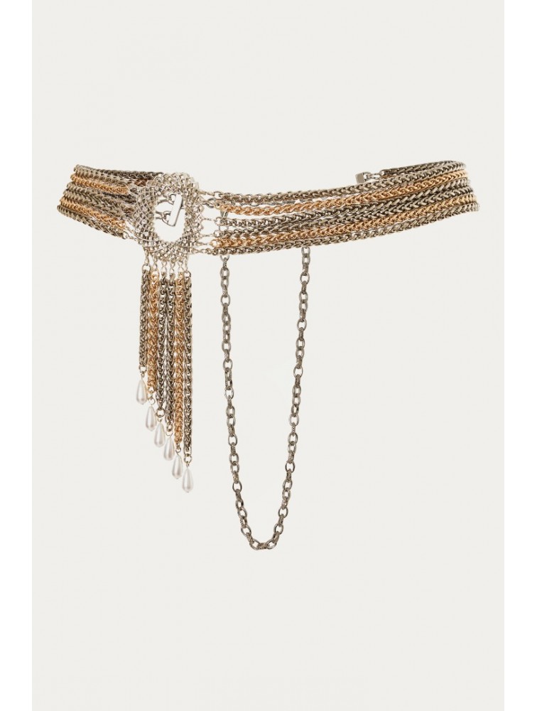 NIDODILEDA Joplin Belt Χρυσή Ασημί Ζωνη
