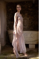 NIDODILEDA Kinetic Dress Bead Embroidered Semi-sheer Foil Printed Tulle