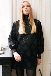 NIDODILEDA Leona Shirt Dress Crochet Lace Detailing Black Μαύρο Κροσέ Δαντελένιο Πουκαμισοφόρεμα