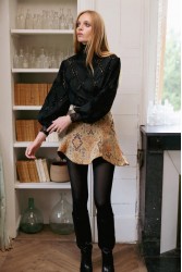 NIDODILEDA Leona Shirt Dress Crochet Lace Detailing Black Μαύρο Κροσέ Δαντελένιο Πουκαμισοφόρεμα