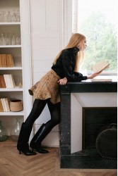 NIDODILEDA Leona Shirt Dress Crochet Lace Detailing Black Μαύρο Κροσέ Δαντελένιο Πουκαμισοφόρεμα