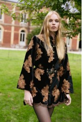 NIDODILEDA Lindsay Blazer Dress Crochet Velvet Black Tabac Μαύρο Ταμπά Βελούδινο Μπλέιζερ Φόρεμα