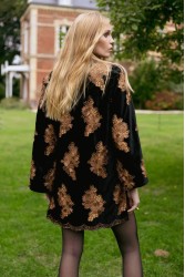 NIDODILEDA Lindsay Blazer Dress Crochet Velvet Black Tabac Μαύρο Ταμπά Βελούδινο Μπλέιζερ Φόρεμα