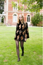 NIDODILEDA Lindsay Blazer Dress Crochet Velvet Black Tabac Μαύρο Ταμπά Βελούδινο Μπλέιζερ Φόρεμα