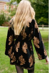 NIDODILEDA Lindsay Blazer Dress Crochet Velvet Black Tabac Μαύρο Ταμπά Βελούδινο Μπλέιζερ Φόρεμα