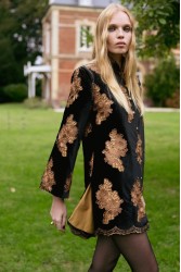 NIDODILEDA Lindsay Blazer Dress Crochet Velvet Black Tabac Μαύρο Ταμπά Βελούδινο Μπλέιζερ Φόρεμα
