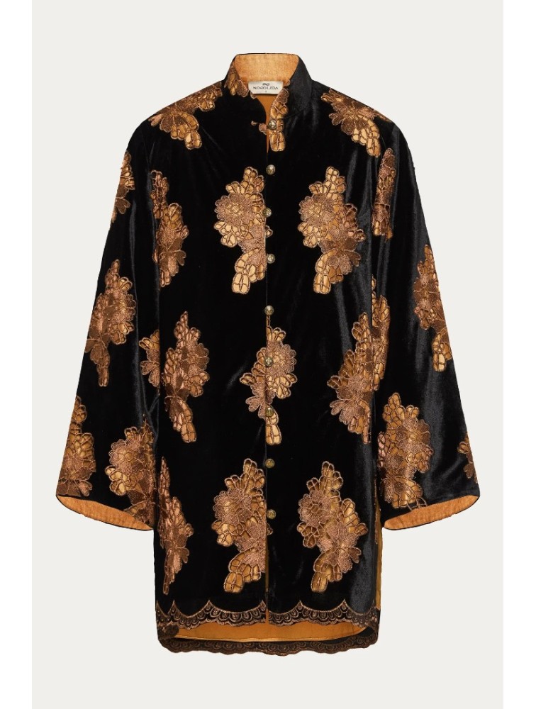 NIDODILEDA Lindsay Blazer Dress Crochet Velvet Black Tabac Μαύρο Ταμπά Βελούδινο Μπλέιζερ Φόρεμα