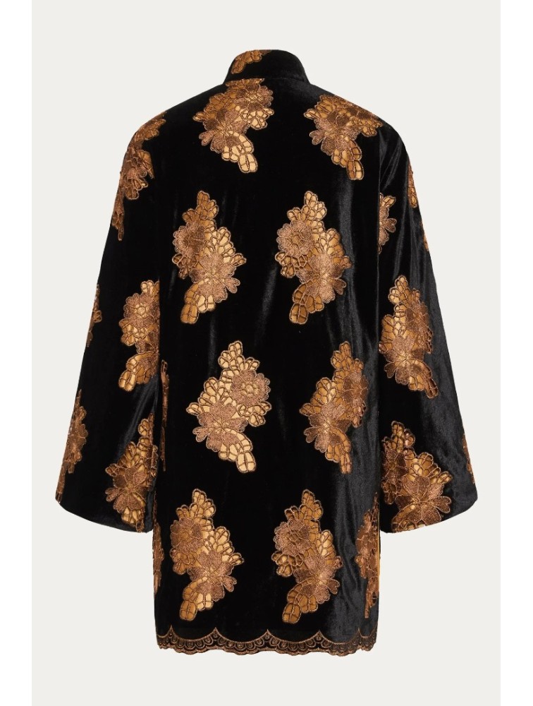 NIDODILEDA Lindsay Blazer Dress Crochet Velvet Black Tabac Μαύρο Ταμπά Βελούδινο Μπλέιζερ Φόρεμα