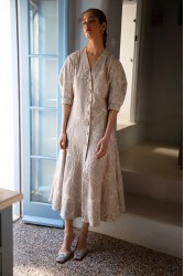 NIDODILEDA Line Gilet Dress Embroidered Floral Overlay