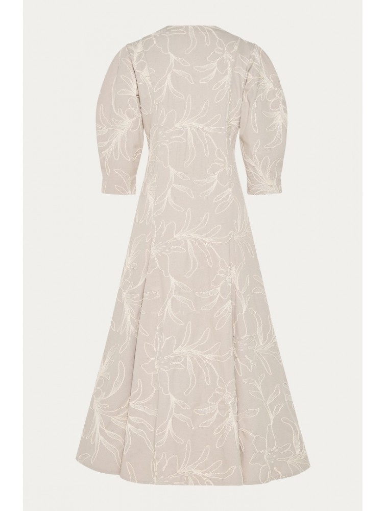 NIDODILEDA Line Gilet Dress Embroidered Floral Overlay
