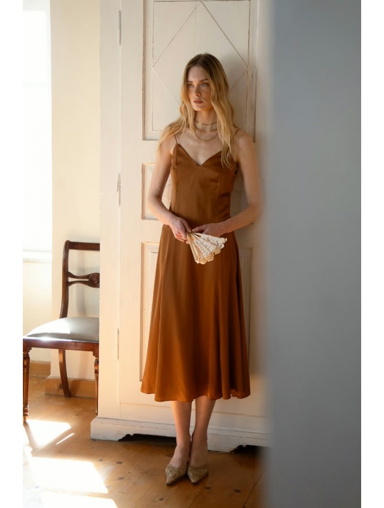 NIDODILEDA Liria Dress Satin Bronze