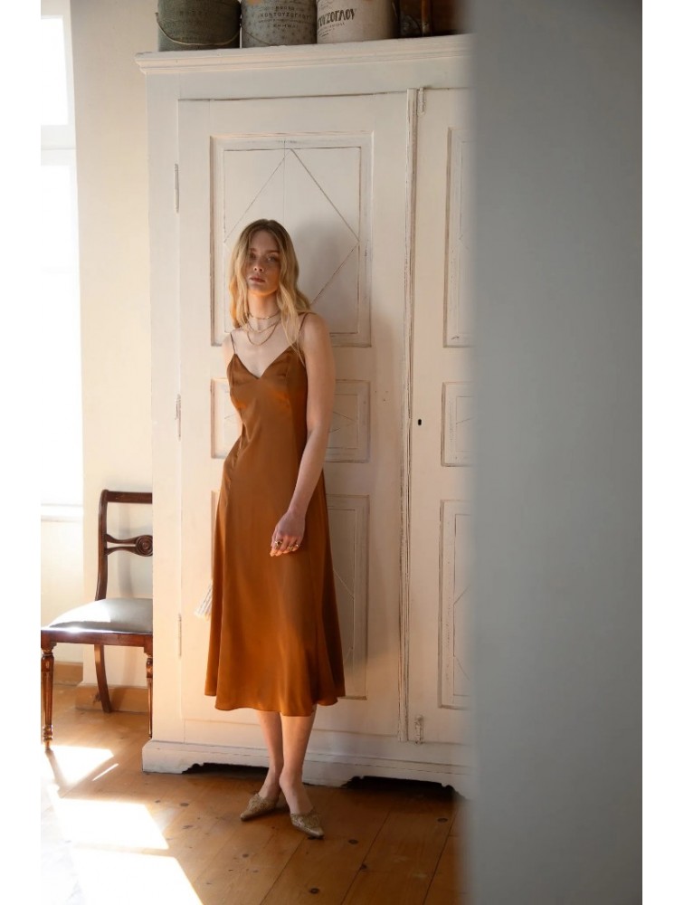 NIDODILEDA Liria Dress Satin Bronze