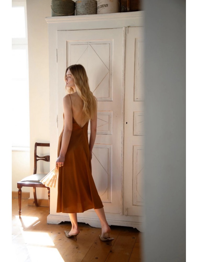 NIDODILEDA Liria Dress Satin Bronze