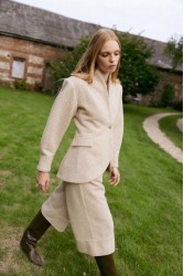 NIDODILEDA London Culottes Herringbone Light Beige Μπεζ Ψαροκόκκαλο Ζιπ Κιλότ