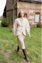 NIDODILEDA London Culottes Herringbone Light Beige Μπεζ Ψαροκόκκαλο Ζιπ Κιλότ