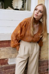 NIDODILEDA London Culottes Herringbone Light Beige Μπεζ Ψαροκόκκαλο Ζιπ Κιλότ