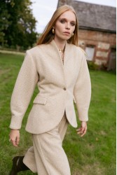 NIDODILEDA London Jacket Herringbone Blazer Light Beige Μπεζ Ψαροκόκκαλο Μπλείζερ