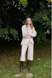 NIDODILEDA London Jacket Herringbone Blazer Light Beige Μπεζ Ψαροκόκκαλο Μπλείζερ