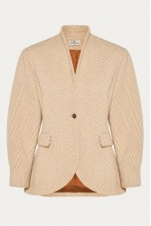 NIDODILEDA London Jacket Herringbone Blazer Light Beige Μπεζ Ψαροκόκκαλο Μπλείζερ