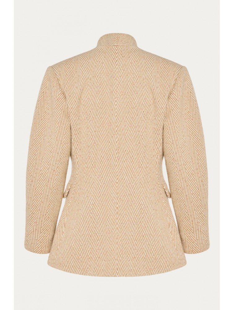 NIDODILEDA London Jacket Herringbone Blazer Light Beige Μπεζ Ψαροκόκκαλο Μπλείζερ