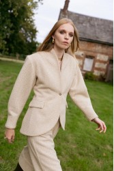 NIDODILEDA London Jacket Herringbone Blazer Light Beige Μπεζ Ψαροκόκκαλο Μπλείζερ