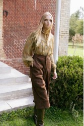 NIDODILEDA Madeline Culottes Embroidered Vegan Leather Brown Καφέ Κεντητή Ζιπ Κιλότ