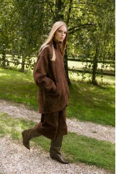 NIDODILEDA Madeline Culottes Embroidered Vegan Leather Brown Καφέ Κεντητή Ζιπ Κιλότ