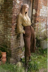 NIDODILEDA Madeline Culottes Embroidered Vegan Leather Brown Καφέ Κεντητή Ζιπ Κιλότ