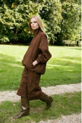 NIDODILEDA Madeline Jacket Embroidered Vegan Leather Brown Καφέ Κεντητό Τζάκετ