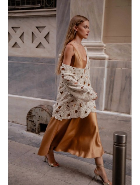 NIDODILEDA Maer Pullover Dress Crochet Εκρού Κροσέ Φόρεμα