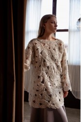 NIDODILEDA Maer Pullover Dress Crochet Εκρού Κροσέ Φόρεμα