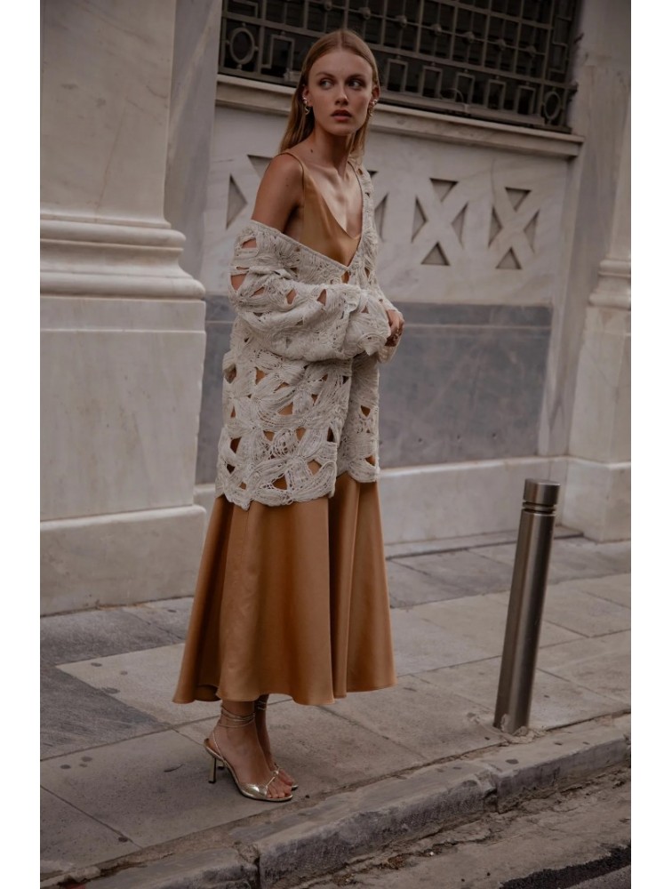 NIDODILEDA Maer Pullover Dress Crochet Εκρού Κροσέ Φόρεμα