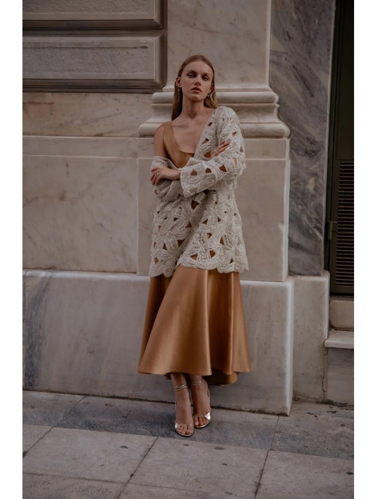 NIDODILEDA Maer Pullover Dress Crochet Εκρού Κροσέ Φόρεμα