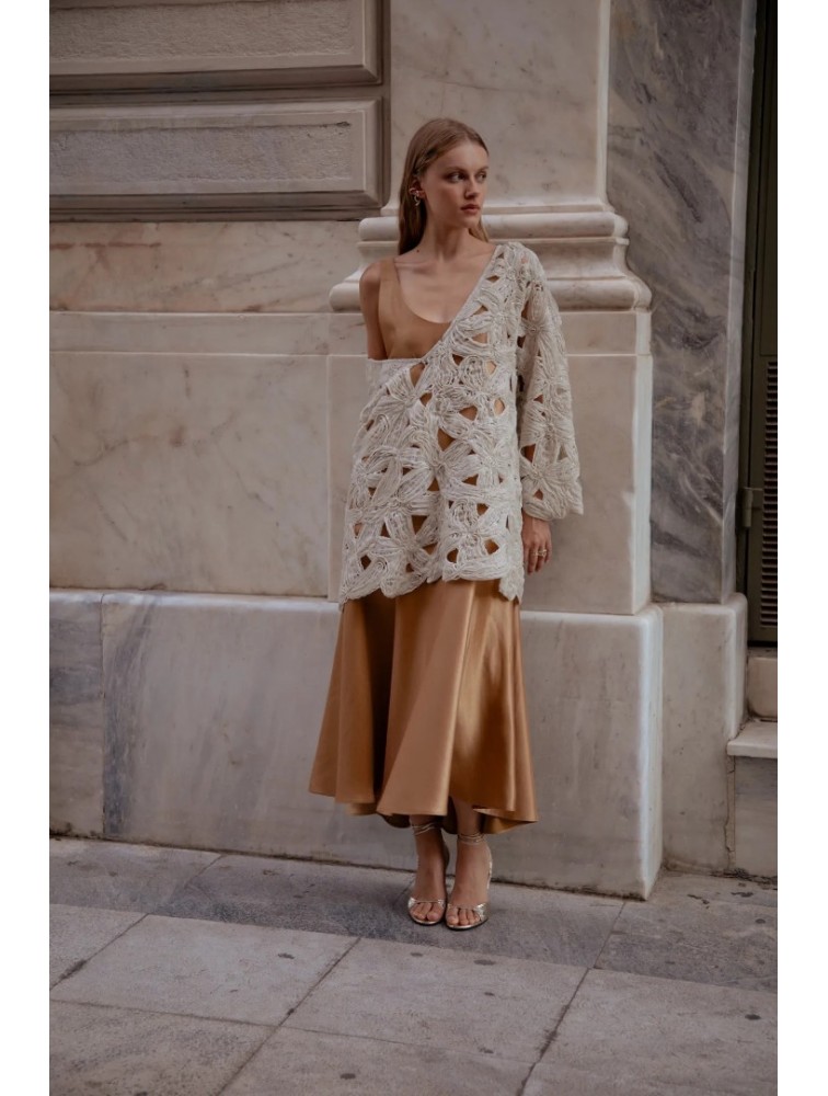 NIDODILEDA Maer Pullover Dress Crochet Εκρού Κροσέ Φόρεμα