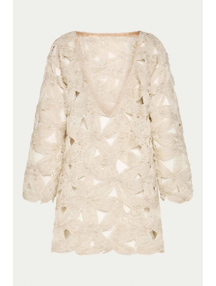 NIDODILEDA Maer Pullover Dress Crochet Εκρού Κροσέ Φόρεμα