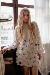NIDODILEDA Maer Pullover Dress Crochet Εκρού Κροσέ Φόρεμα