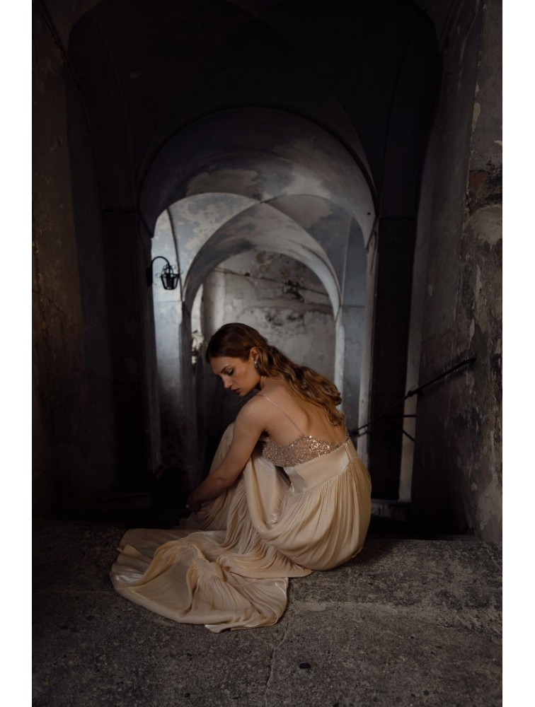 NIDODILEDA Margot Dress Silvery Nude Μπεζ Φόρεμα