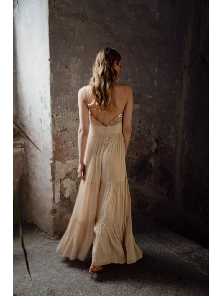 NIDODILEDA Margot Dress Silvery Nude Μπεζ Φόρεμα